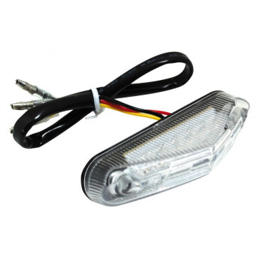 TAIL LIGHT FOR 50cc MOTORBIKE/MOTORBIKE REPLAY -WITH LEDS- TRIANGLE SHAPED TRANSPARENT (6 LEDS -RED) -EEC APPROVED- 3700948035337