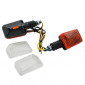 TURN SIGNAL (UNIVERSAL) REPLAY RECTANGLE ORANGE/CARBON + TRANSPARENT LENSES(PAIR) ** (L 81mm / H 39mm / Wd 37mm) 3700948032831