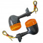 TURN SIGNAL FOR 50cc MOTORBIKE DERBI 50 SENDA 1995> ORANGE/CARBON (PAIR) -REPLAY- 3700948032039