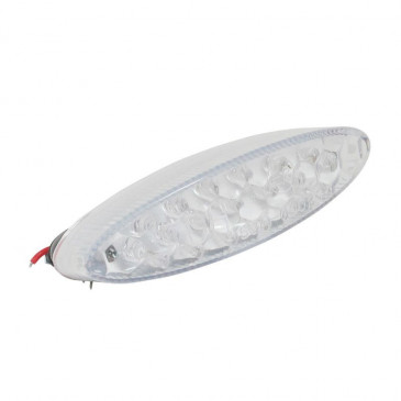 TAIL LIGHT UNIVERSAL REPLAY -WITH LEDS- OVAL SHAPED TRANSPARENT WITH STOP LAMP (19 LEDS -RED) ** 3700948035252