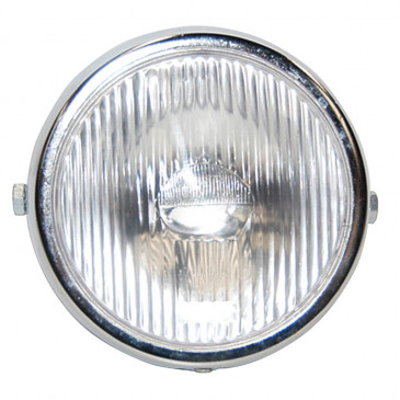 HEADLIGHT FOR MOPED PEUGEOT 103/MBK 51 (CHROME ROUND SHAPED) -SELECTION P2R- 3701213408986