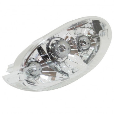 TAIL LIGHT FOR SCOOT REPLAY MILLENIUM CLEAR/CHROME FOR PEUGEOT 50 LUDIX ** (ORANGE/RED MIRRORED BULB) 3700948035108