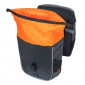 DOUBLE BAG FOR BICYCLE - REAR - BASIL MILES WATERPROOF 34Lt - BLACK/ORANGE - MIK SYSTEM ON CARRIER (34x16x43cm) 8715019181122