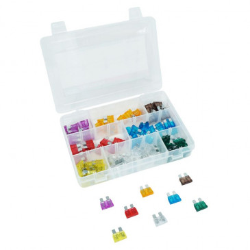 FUSIBLE PLAT ENFICHABLE STANDARD DE 3 à 30A (ASSORTIMENT) (COFFRET DE 100 PIECES) -P2R- 3700948087312