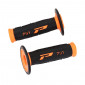 REVETEMENT POIGNEE PROGRIP MOTO OFF ROAD 791 DOUBLE DENSITE BASE FLUO ORANGE FLUO/NOIR CLOSED END 115mm (CROSS/MX) (PAIRE) 0801766077776