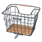 FRONT/REAR BASKET - BASIL NORDLAND-FOR MIK SYSTEM- BLACK STEEL/WOOD (40x32x30cm) 8715019112829