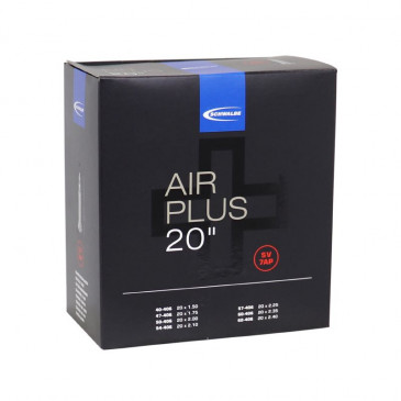 CHAMBRE A AIR VELO 20 x 1.50-2.35 SCHWALBE AIR PLUS RENFORCE VALVE ALU PRESTA (40-406 à 54-428) (SV7AP) 4026495871655