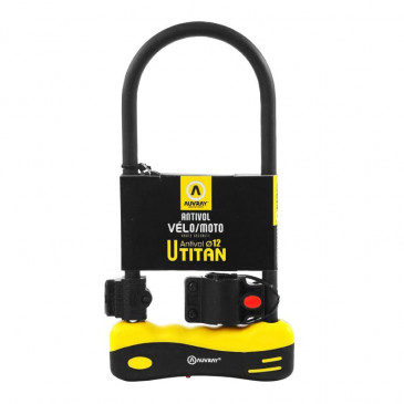 ANTIVOL VELO U AUVRAY TITAN 165x320 mm (DIAM 12 mm) AVEC SUPPORT NIVEAU SECURITE 5/10 3700807700260