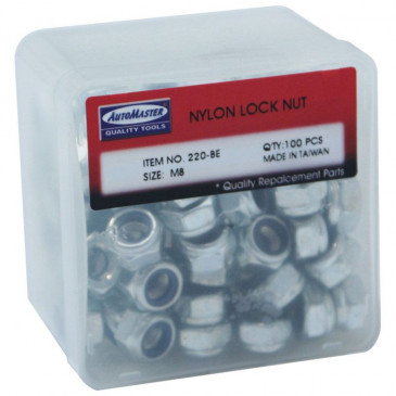 HEX NUT NYLSTOP Ø M8 (100 parts in box) -P2R- 3700948202081