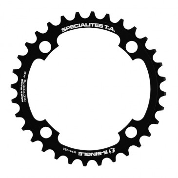 CHAINRING FOR E-BIKE - SINGLE 32teeth Ø104 BLACK TA E-SINGLE 4 ARMS ALU 7075 FOR BOSCH / BROSE / YAMAHA / GIANT / SHIMANO E-STEPS TA E-ONE 3662458017381