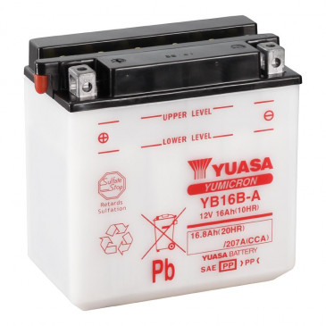 BATTERIE 12V 16 Ah YB16B-A YUASA YUMICRON AVEC ENTRETIEN (Lg160xL90xH161mm) 5050694005572