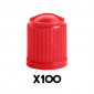 VALVE CAP -SCHRADER - PLASTIC RED (PER 100) -SELECTION P2R- 3701213426249