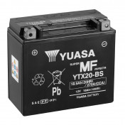 BATTERIE 12V 18 Ah YTX20-BS YUASA MF SANS ENTRETIEN LIVREE AVEC PACK ACIDE (Lg175xL87xH155mm) 5050694004544