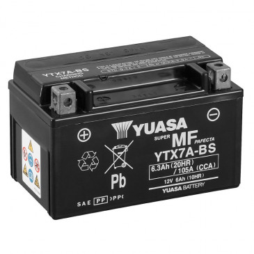 BATTERY 12V 6 Ah YTX7A-BS YUASA MF MAINTENANCE FREE-SUPPLIED WITH ACID PACK (Lg150xWd87xH94) 5050694036880