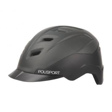 URBAN BIKE ADULT HELMET- POLISPORT E CITY BLACK/GREY - EURO 58-61 SYSTEM QUICK LOCK 5604415085925