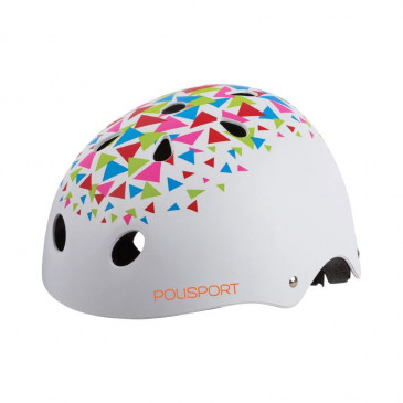 URBAN BIKE JUNIOR HELMET- POLISPORT URBAN RADICAL WHITE+PATTERNS - EURO 53-55 SYSTEM QUICK LOCK 5604415085529