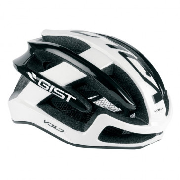 ROAD BIKE ADULT HELMET- GIST VOLO WHITE/GLOSS BLACK - FULL IN-MOLD - EURO 52-56 -RATCHET SETTING 210GRS 8013271301075