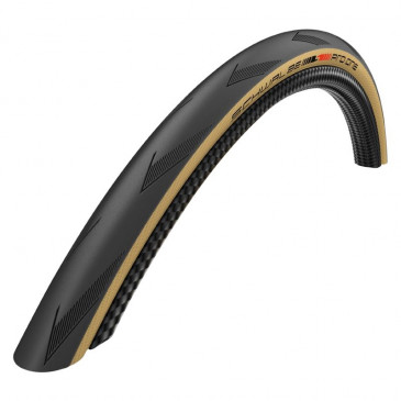 PNEU ROUTE 700 X 28 SCHWALBE PRO ONE SUPER RACE NOIR/BEIGE TUBELESS READY TS (28-622) RENFORT V-GUARD ADDIX - TECHNOLOGIE SANS CROCHET POUR GIANT / ZIPP 4026495891806