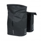 DOUBLE BAG FOR BICYCLE -REAR- BASIL CITY BLACK 28/32Lt - VELCRO TAPES ON REAR CARRIER (30x18x49cm) With folding "no rain" closing. 8715019180712