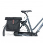 DOUBLE BAG FOR BICYCLE -REAR- BASIL CITY BLACK 28/32Lt - VELCRO TAPES ON REAR CARRIER (30x18x49cm) With folding "no rain" closing. 8715019180712