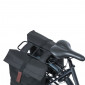 DOUBLE BAG FOR BICYCLE -REAR- BASIL CITY BLACK 28/32Lt - VELCRO TAPES ON REAR CARRIER (30x18x49cm) With folding "no rain" closing. 8715019180712