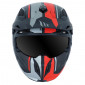 HELMET - FOR TRIAL - MT STREETFIGHTER SV - SINGLE DARK VISOR- WITH REMOVABLE CHIN GUARD + ADDITIONAL MIROR VISOR - RED/MATT BLACK S 8434639055841