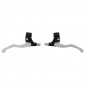 LEVERS KIT FOR MOPED - ALU POLISHED/BLACK Short M84 SINGLE FIXATION (PAIR) -SELECTION P2R- 3700948230961