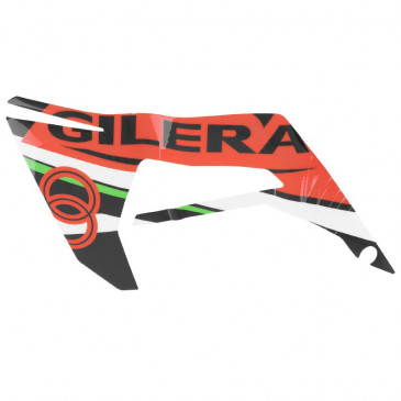 AUTOCOLLANT/STICKER/DECOR DE PHARE GAUCHE ORIGINE PIAGGIO 50 GILERA SMT/RCR 2018> NOIR/ROUGE - -2H003072-