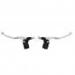 LEVERS KIT FOR MOPED - ALU POLISHED/BLACK LONG M77 (PAIR) -SELECTION P2R- 3700948208557