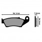 BRAKE PADS -POLINI FOR FANTIC 50 CABALLERO MINARELLI AM6 (L 94.1mm - H 34.3mm - thk7.5mm) (174.0050) (ORIGINAL) 8054705115110