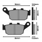 BRAKE PADS -POLINI FOR HONDA 250 FORESIGHT, 125-150 PANTHEON / PEUGEOT 250 SV (L 86mm - H 40mm - thk10.5mm) (174.0073) (ORIGINAL) 8054705043390