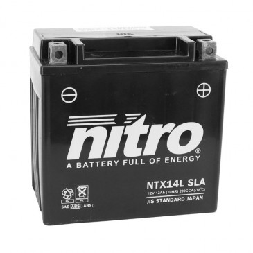 BATTERIE 12V 12 Ah NTX14L NITRO SLA SANS ENTRETIEN PRETE A L'EMPLOI (Lg150xL87xH145mm) 5414837169222