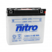 BATTERIE 12V 5,5 Ah 12N5.5-4B NITRO CONVENTIONNELLE AVEC ENTRETIEN (Lg138xL61xH131mm) 5414837144946