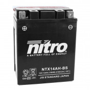 BATTERY 12V 12 Ah NTX14AH-BS NITRO MF MAINTENANCE FREE WITH ACID PACK (Lg134x wd89xH166mm) 5414837137696