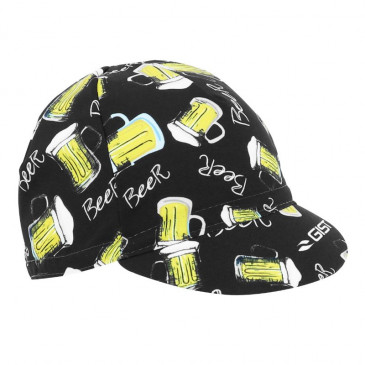 CYCLING CAP - BIER PATTERN - BLACK/YELLOW 8013271312354