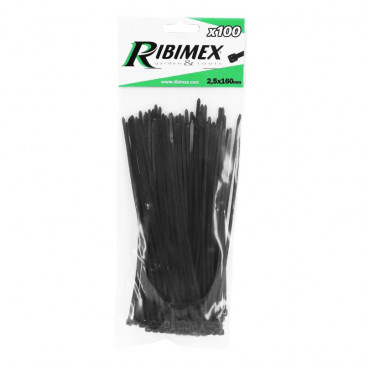 NYLON CABLE TIES- RILSAN TYPE - 2,5X160mm BLACK (PER 100) 3701313300845