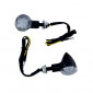 TURN SIGNAL FOR MOTORBIKE- AVOC CHIBA SMOKED/BLACK (Long 40mm / H 35mm (Wd 40mm) (EEC APPROVED) (Pair) 3700948209899