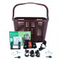 FRONT BASKET- PLASTIC - PRUNE - WITH HANDLE - Wd 60mm - ON CLIPS (WITH ADAPTER Ø 22/26/32) - MAX LOAD 5 KGS 8020092012196