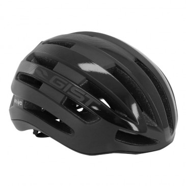 CASQUE VELO ADULTE GIST ROUTE BRAVO NOIR MAT/BRILLANT FULL IN-MOLD TAILLE 56-62 REGLAGE MOLETTE SERRAGE FIDLOCK 8013271313702