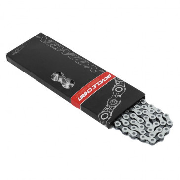 CHAIN FOR E-BIKE 7/8 Speed. NEWTON KMC X8 GREY SILVER 126 links (COMPATIBLE SHIMANO/SRAM) 3700948219324