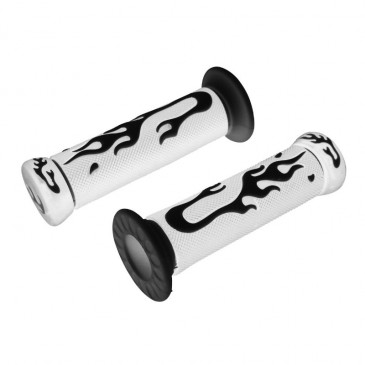 GRIP- REPLAY FLAMING WHITE/BLACK - CLOSED END (Pair) 3700948039243