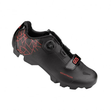 CHAUSSURE VTT GES MOUNTRACER2 NOIR/ROUGE T38 FIXATION MICROCLIP ATOP/VELCRO COMPATIBLE SPD (PAIRE) 8435274975501