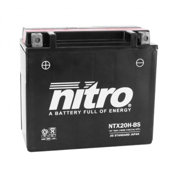 BATTERIE 12V 18 Ah NTX20H-BS NITRO MF SANS ENTRETIEN AVEC PACK ACIDE (Lg175xL87xH155mm) 5414837137795