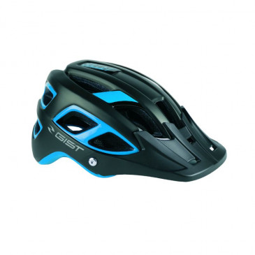 CASQUE VELO ADULTE GIST VTT BULLET NOIR/BLEU IN-MOLD TAILLE 54-59 AVEC VISIERE ET FIT-SYSTEM (VENDU EN BOITE) 8013271301310