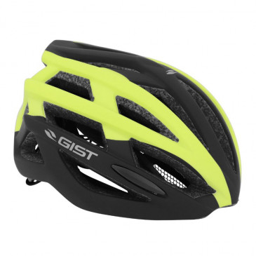 CASQUE VELO ADULTE GIST ROUTE PLANET NOIR/JAUNE MAT IN-MOLD TAILLE 52-58 REGLAGE MOLETTE 212GRS 8013271324937