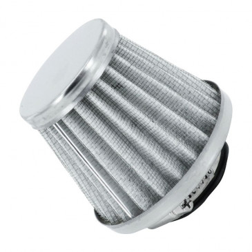 AIR FILTER REPLAY KN MIDDLE FD CHROME/SILVER STRAIGHT FIXING Ø 35/28 (HEIGHT 64mm) 3700948114995