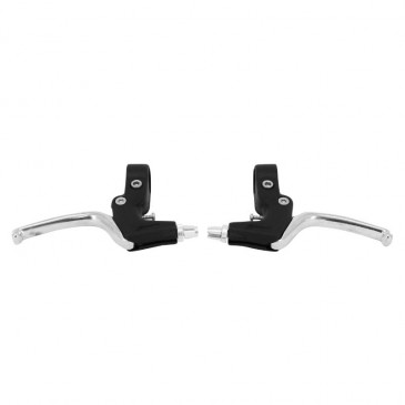 BRAKE LEVERS SET- -FOR CHILD MTB- NEWTON ALUMINIUM/RESIN- V-BRAKE - BLACK (PAIR ON CARD) 3700948231876