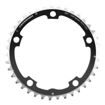 PLATEAU ROUTE 5BRA D.130 STRONGLIGHT 39DTS TRIPLE MILIEU NOIR ALU 7075 TYPE SHIMANO 9/10V. 3700223705498