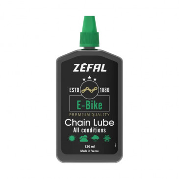 LUBRICANT FOR BICYLE CHAIN / DERAILLEUR - ZEFAL EBIKE CHAIN LUBE FOR ALL CONDITIONS (BURETTE 120ml) - 3420586600819