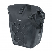 SACOCHE ARRIERE VELO LATERALE BASIL NAVIGATOR CYCLOTOURISTE WATERPROOF 25-31L NOIR FIXATION HOOK ON SUR PORTE BAGAGE (32x15x37cm) AVEC POIGNEE ET BANDOUILLERE FERMETURE ENROULEMENT 8715019182587